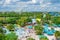 Top view of people enjoying beaches , pools and water attractions at Aquatica and Hilton Hotel in International Drive area.