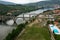 Top view of Peso da Regua city, northern Portugal. Nature.