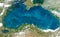 Top view of Phytoplankton Bloom in Black Sea, Aerial view of Black Sea, Turkey. Elements of this image furnished by NASA