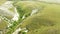 Top view of a picturesque view from a drone of the Divnogorsk canyon