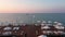Top view of pier on the Mediterranean turkish resort.
