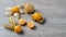 Top view pile of cape gooseberry fruit  on the table