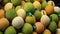 Top view of pile of fresh durian with water spots healthy food background