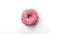 Top view pink appetizing donut ring covered by glazed chocolate. Shot with RED camera in 4K