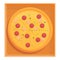 Top view pizza icon, cartoon style