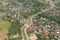 Top view of plane ,Cityscape of Chiang Mai