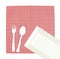 Top view plate with fork and spoon on tablecloth for food serving background