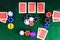 Top view of poker play