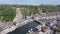 Top view of Pont Charles de Gaulle bridge over Meuse river in Dinant, Belgium