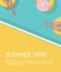 Top view Pool background. people relaxing in the pool. Summer water activities. Vector banner, poster illustration