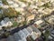 Top view popular Victorian residential houses in Castro, San Francisco, California