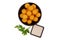 Top view potato balls with truffle sauce for online restaurant menu on white background 11