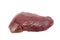 Top view of raw pork liver .
