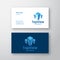 Top View Real Estate Abstract Modern Vector Logo and Business Card Template. Skyscraper Silhouettes. Premium Stationary