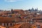 Top view of red roofs from terrace of Fondaco dei Tedeschi. Venice. Italy