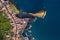 Top view reefs of the Ponta Delgada coast, San Miguel island, Azores.