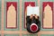 Top view of a religious muslim man praying inside the mosque