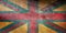 Top view of retro flag Anglo Lithuanian Lithuania with grunge texture. Lithuanian patriot and travel concept. no flagpole. Plane