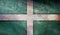 Top view of retro flag of Devon county with grunge texture, no flagpole. Plane design, layout. Flag background