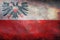 Top view of retro flag of Hansestadt Lubeck with grunge texture. Federal Republic of Germany. no flagpole. Plane design, layout.
