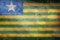 Top view of retro flag Piaui, Brazil with grunge texture. Brazilian travel and patriot concept. no flagpole. Plane design, layout