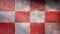 Top view of retro flag Wolow, Poland with grunge texture. Polish patriot and travel concept. no flagpole. Plane design, layout.