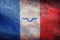 Top view of retroflag Marque CEMAA, Chief of Staff of the French Air Force, France with grunge texture. French patriot and travel