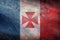 Top view of retroflag Uvea 1860, France with grunge texture. French patriot and travel concept. no flagpole. Plane design, layout