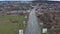 Top view of the road and the destroyed equipment of the Russian invaders. Tanks, armored personnel carriers burned down