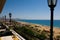 Top view of the road that goes along the coast of Alanya.