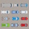 Top view road transport van bus vehicle car flat vector