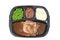 Top view roast beef tv dinner