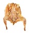 top view of roasted whole flattened quail isolated