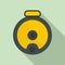 Top view robot vacuum cleaner icon, flat style