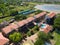 top view of the rooftops of Typical buildings for a hotel or guest house