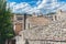 Top view of the rooftops of the village Viviers in the ArdÃ¨che