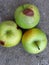 Top view of rotten apple fruit, mildew, diseases, orchard, farm, agriculture, harvest, production. Monilinia fructigena