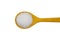 Top view, Salt in wooden spoon on white