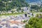 Top view of the Salzach River and the center of Salzburg