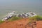 Top view of the sea and rocks. India, GOA