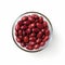 Top view several cooked red beans in a bowl generative AI