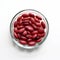 Top view several cooked red beans in a transparent bowl generative AI