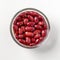 Top view several cooked red beans on white background generative AI