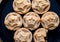 Top view shot of mince pies served on a dish, a traditional Christmas dessert