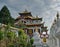 top view of shrines in a budhdhist monastery