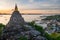 Top view of Sichang island in a beautiful morning sunrise, Pattaya, Chonburi, Thailand