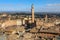 Top view of Siena in ITALY with the Tower called DEL MANGIA and the Palio square