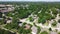 Top view single family houses residential area near tennis court sport complex in Richardson, Texas, USA