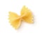 Top view of single uncooked farfalle