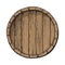 Top view of sketch style wooden barrel with tap